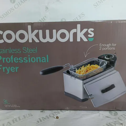 BOXED COOKWORKS STAINLESS STEEL PROFESSIONAL FRYER