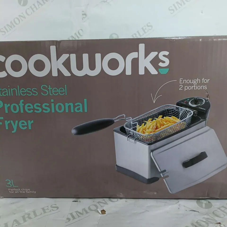 BOXED COOKWORKS STAINLESS STEEL PROFESSIONAL FRYER 