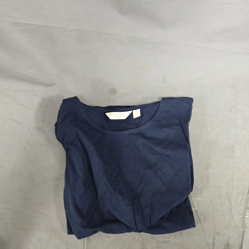 DANNII MINOGUE PETITES NAVY TOP – SHORT PUFF SLEEVES UK M PETITE 