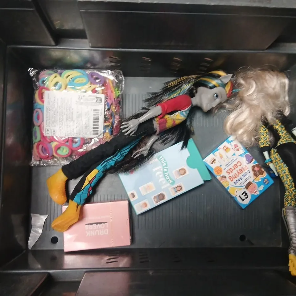 LARGE QUANTITY OF ASSORTED TOYS AND ACCESSORIES TO INCLUDE; THIS IS HOW I FEEL CARDS, MESSAGES OF GRACE CARDS, PLAYING CARDS