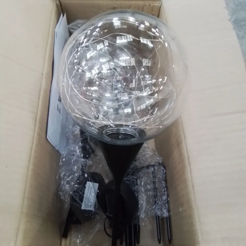 BOXED PAIR OF HOME2GARDEN SOLAR POWERED LED GARDEN LIGHTS