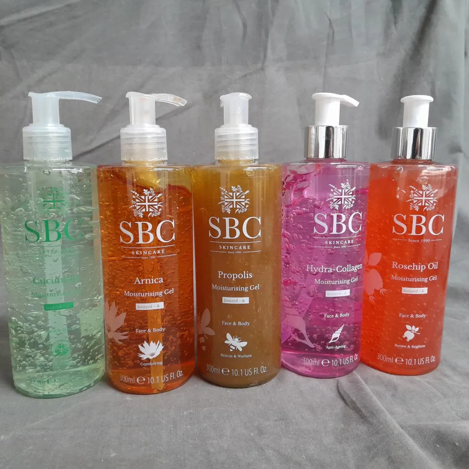 SBC SET OF 5 MOISURISING GELS TO INCLUDE - ROSEHIP OIL , ARNICA , PROPLIS