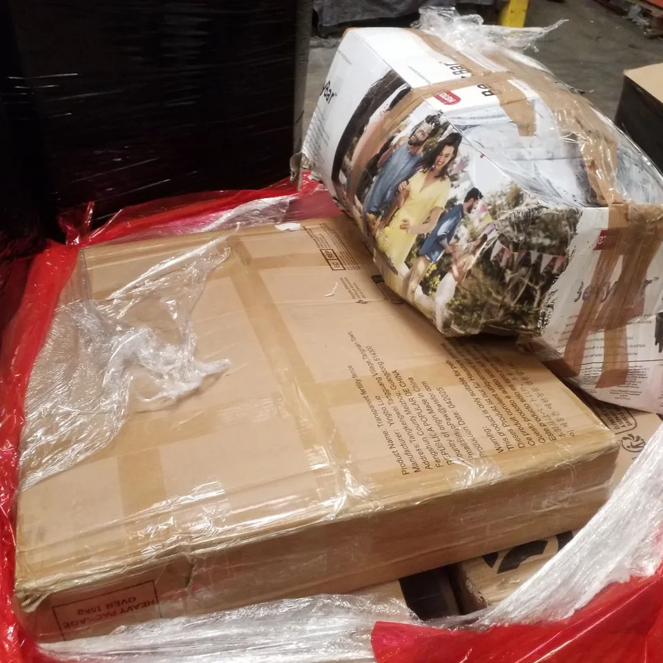 PALLET CONTAINING ASSORTED PRODUCTS INCLUDING TRANSPARENT FERTILITY FENCE, BAMBOO STORAGE CABINET & SHOE STORAGE CABINET