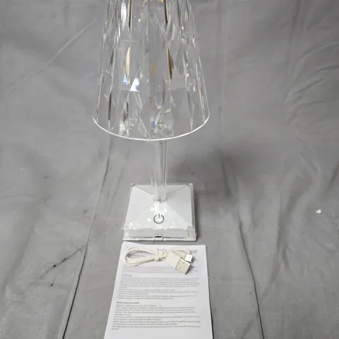 CRYSTAL-EFFECT LED TABLE LAMP WITH USB CABLE