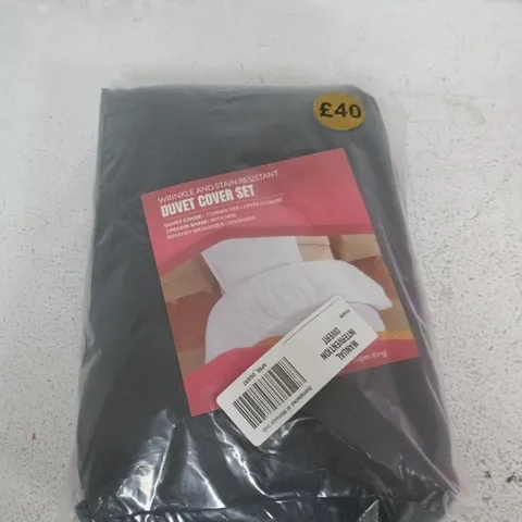 DUVET COVER SET – WRINKLE RESISTANT, DARK GREY - SUPER KING