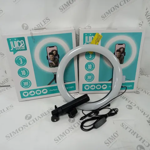2 X BOXED JUICE SOCIAL PERFECT GLOW RING LIGHT