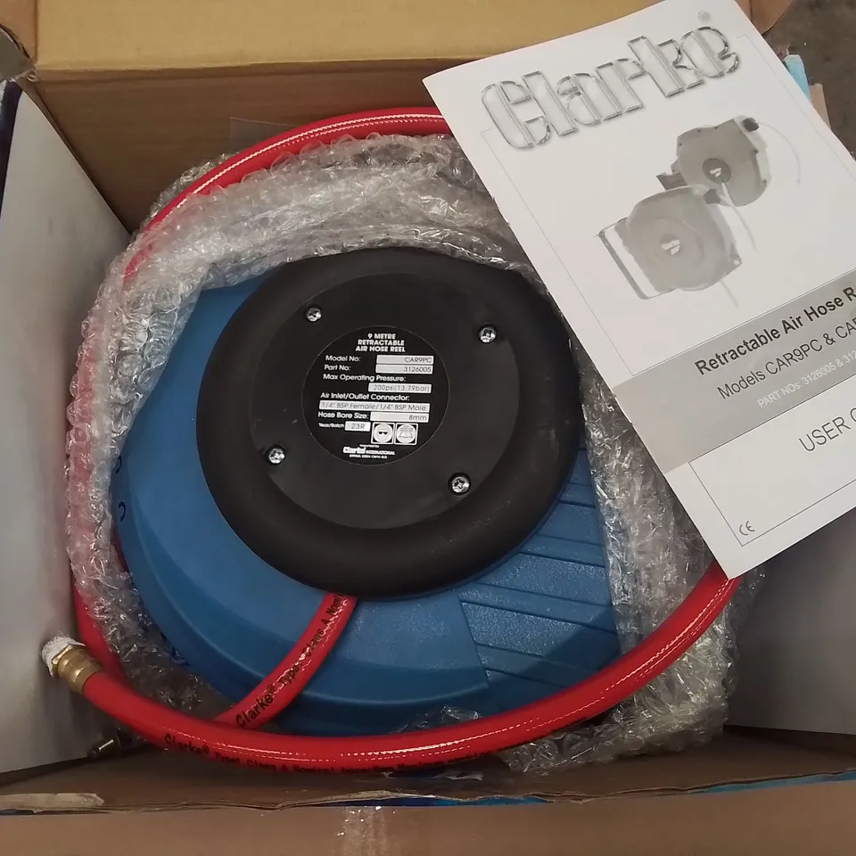 CLARKE AIR 9 METER RETRACTABLE AIR HOSE REEL - CARP9C