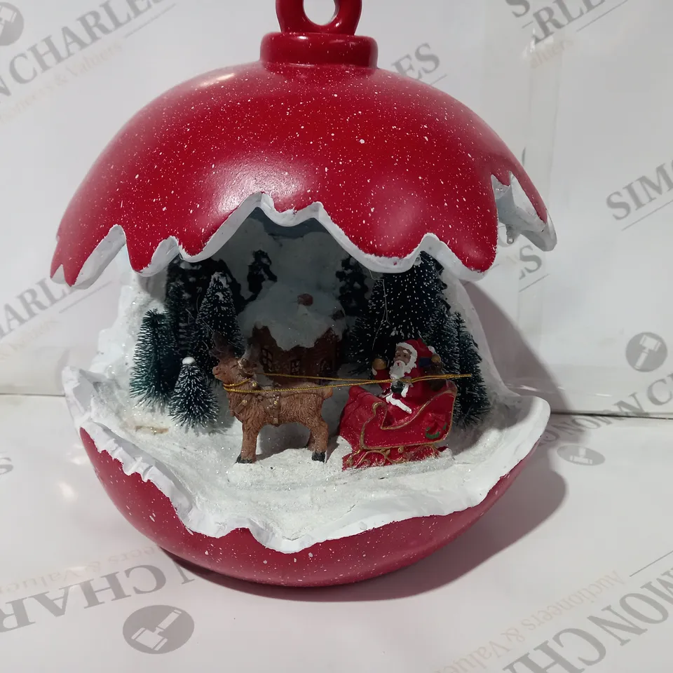 BOXED SANTAS EXPRESS PRE-LIT SPHERE WITH CHRISTMAS CHARACTER SCENE