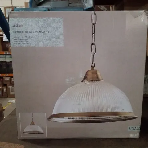BOXED DUNELM ADIE RIBBED GLASS PENDANT