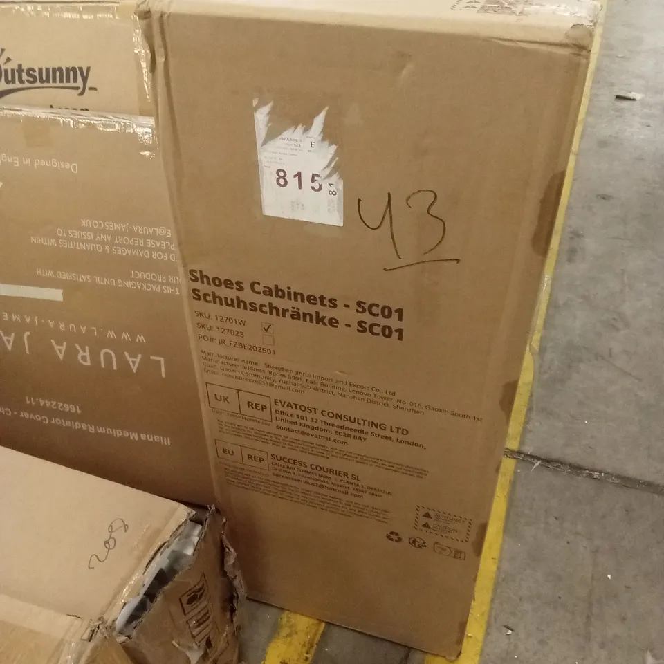 BOXED SHOE CABINET - 12701W (1 BOX)