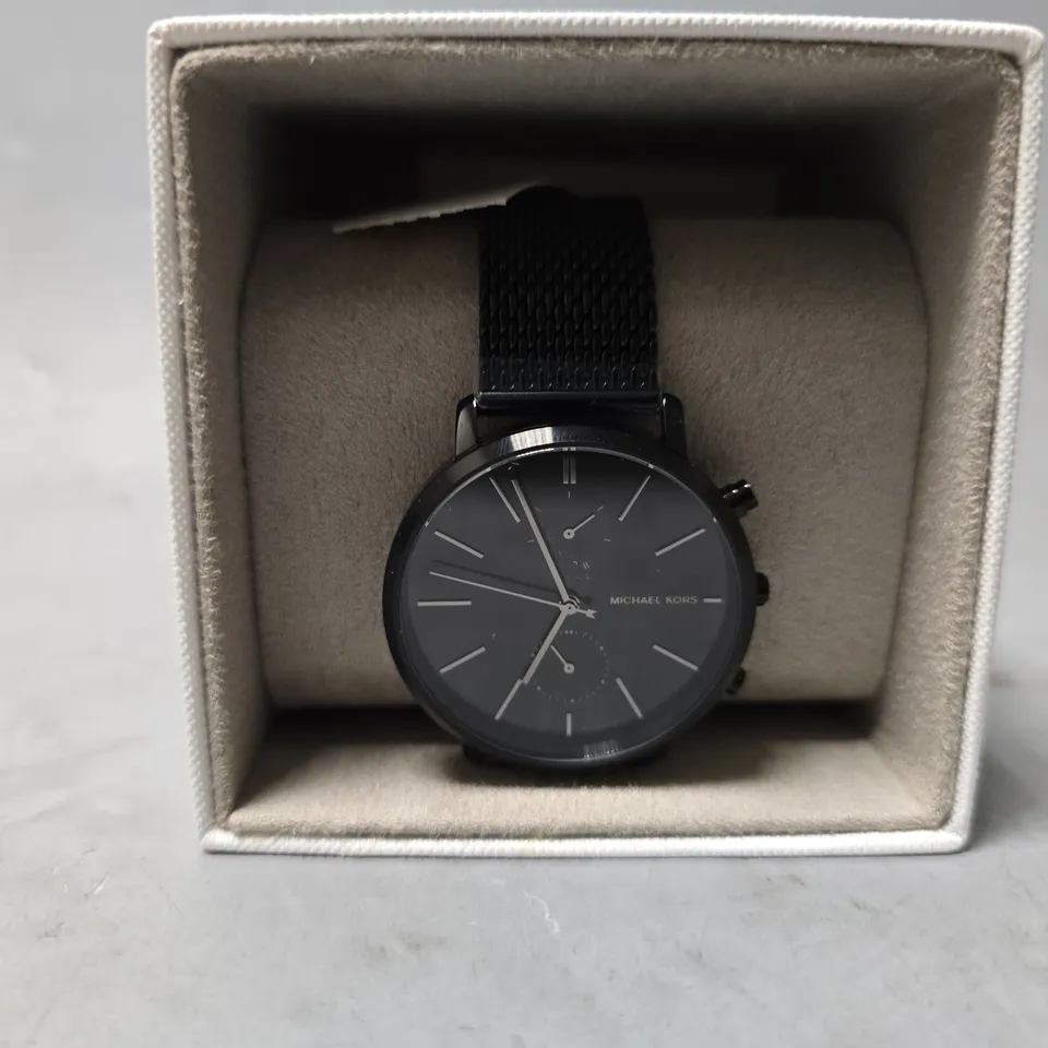 BOXED MICHAEL KORS BLACK CHRONOGRAPH WATCH