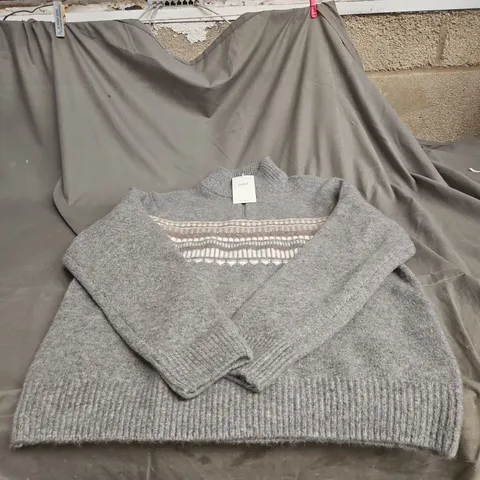 M&S GREY KNIT CARDIGAN, SIZE M (38-40IN CHEST)