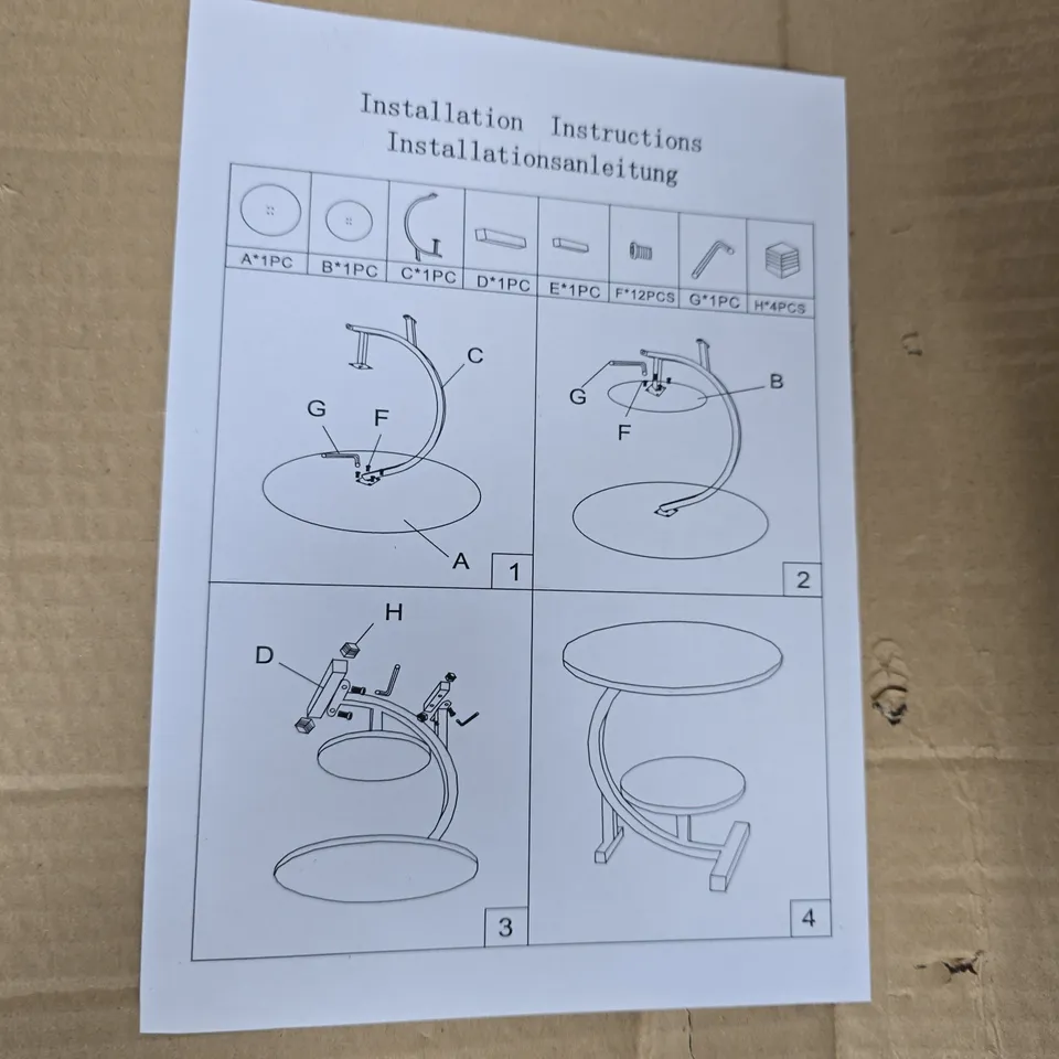 TABLE WITH FABRIC TOPPER – ASSEMBLY INSTRUCTIONS INCLUDED