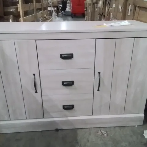 BRISTOL WIDE 2 DOOR 3 DRAWER SIDEBOARD DUSTY GREY OAK