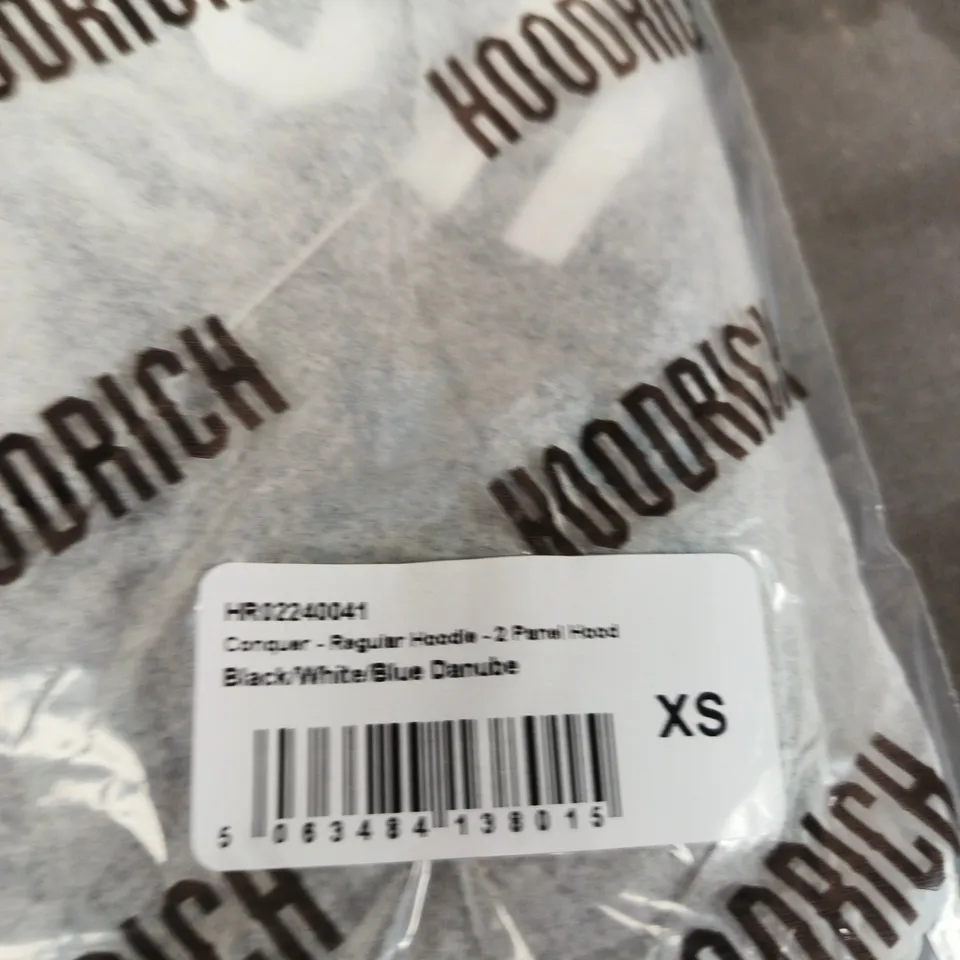 HOODRICH REGULAR HOODIE – BLACK/WHITE/BLUE DANUBE –  (XS)