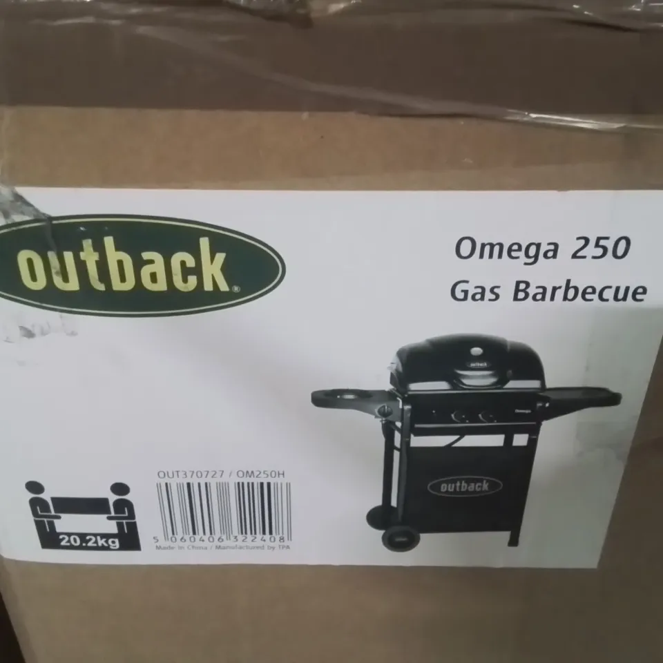 BOXED OUTBACK OMEGA 250 GAS BARBECUE 