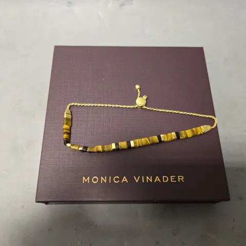 BOXED MONICA VINADER TIGERS EYE FRIEND SHIP BRACELET 