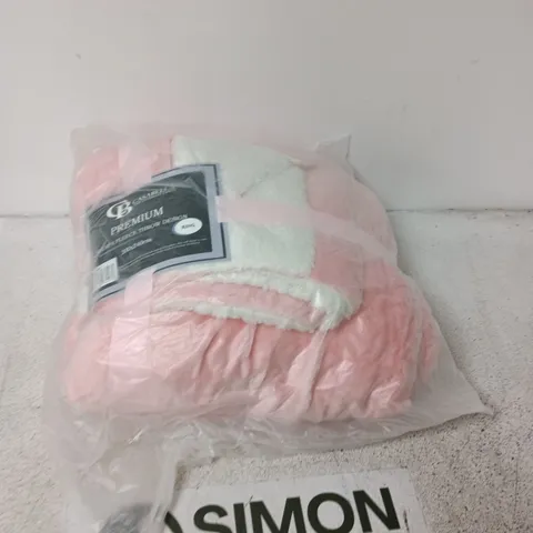 CASABELLA PREMIUM SHERPA FLEECE THROW – PINK/WHITE, KING 200X240 CM