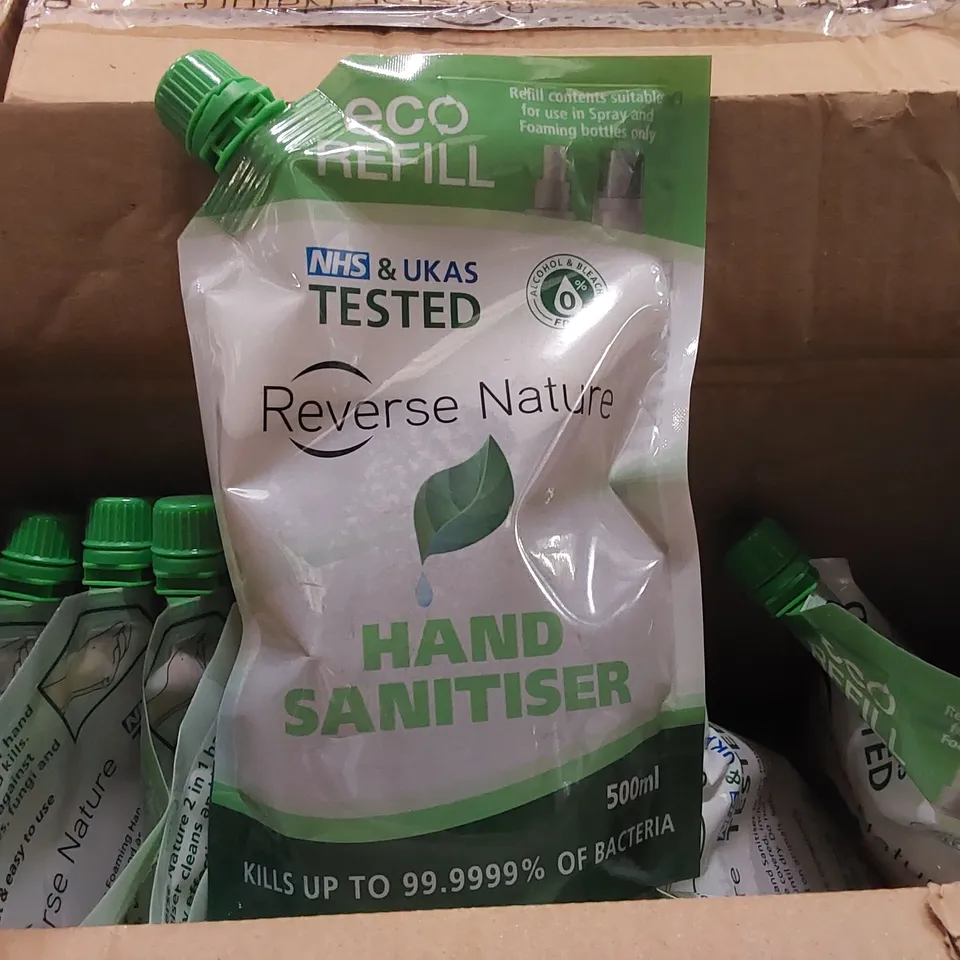 PALLET OF APPROXIMATELY 60 BOXES OF 10X 500ML REVERSE NATURE HAND SANITISERS