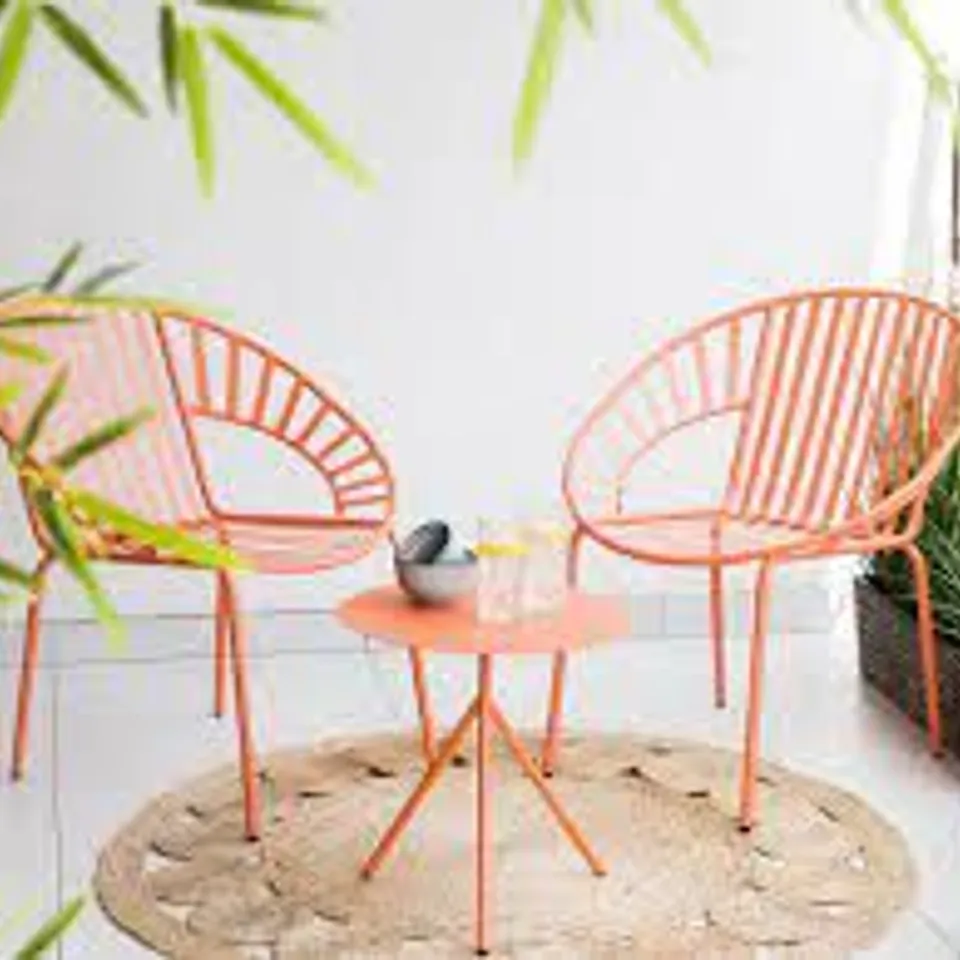BOXED SISSEL 2 SEATER BISTRO SET ORANGE