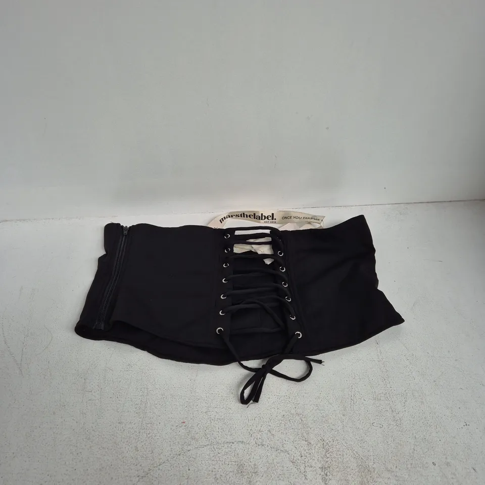 WOMEN'S BLACK LACE-UP WAIST BELT – UK 20 