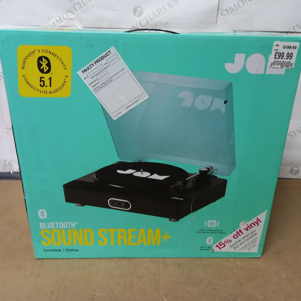 BOXED JAM BLUETOOTH SOUND  STREAM + TURNTABLE