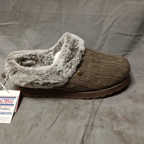 SKECHERS BOBS MEMORY FOAM SLIPPERS – KEEPSAKES ICE ANGEL TAUPE, UK 6 (EU 39) WOMEN’S