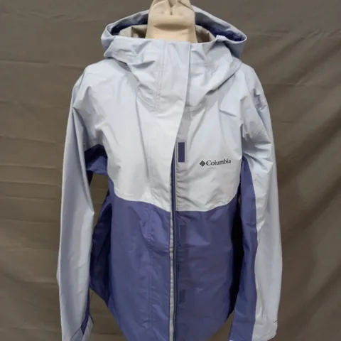 COLUMBIA LIGHT BLUE & BLUE SPORTSWEAR JACKET WITH HOOD - XL