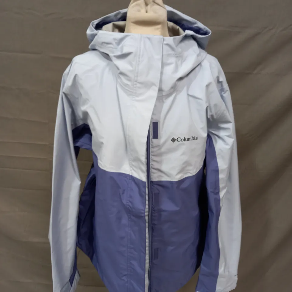 COLUMBIA LIGHT BLUE & BLUE SPORTSWEAR JACKET WITH HOOD - XL