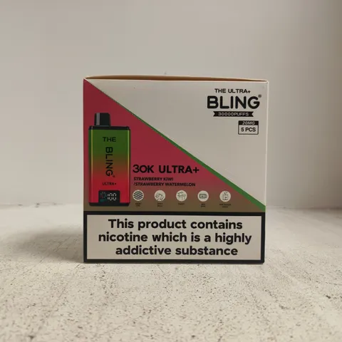 BLING ULTRA+ 30K NICOTINE PODS – 5 PACK, 20 MG (STRAWBERRY KIWI / STRAWBERRY WATERMELON)