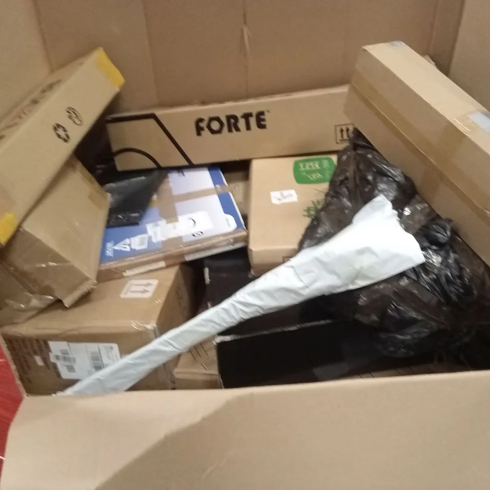 PALLET OF ASSORTED HOUSEHOLD GOODS AND PRODUCTS TO INCLUDE; STONE BATH MAT, HEDGE TRIMMER, HEAVY DUTY LAMINATE/VINYL FLOOR CUTTER AND CAT LITTER BOX ETC