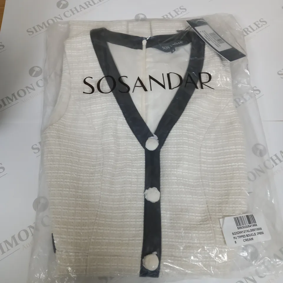 BAGGED SOSANDAR TIPPED BOUCLE DRESS SIZE 8