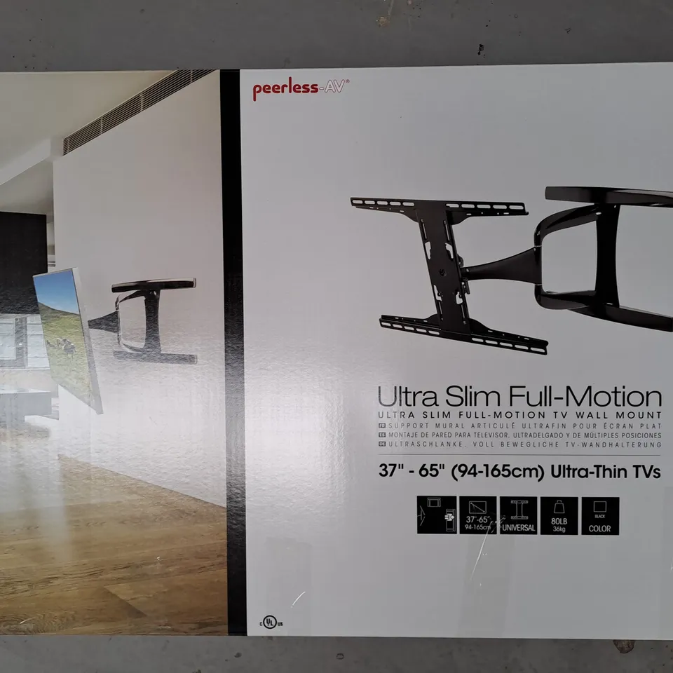 BOXED PEERLESS-AV ULTRA SLIM FULL-MOTION TV WALL MOUNT - COLLECTION ONLY