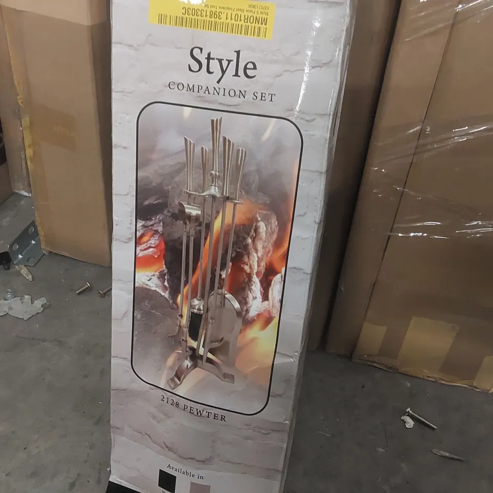 BOXED STYLE 5 P 5 PIECE STEEL FIREPLACE TOOL SET