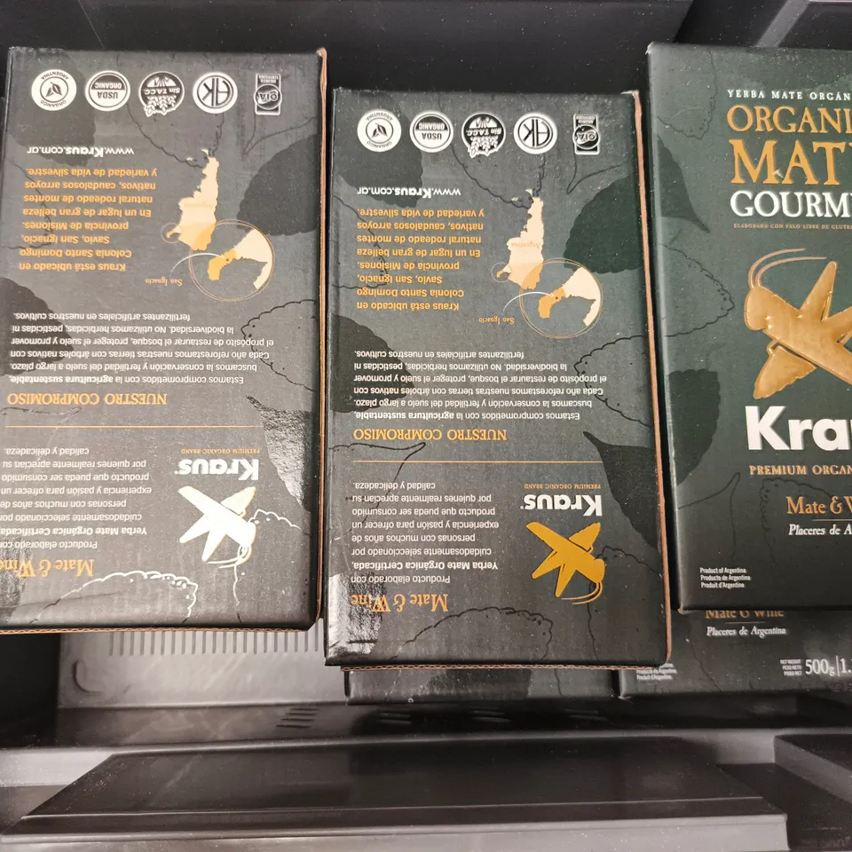 KRAUS ORGANIC MATE GOURMET YERBA MATE 6 X 500G BOXES (MATE & WINE)