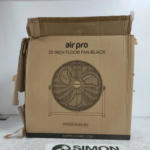 AIR PRO 20-INCH FLOOR FAN – BLACK (BOXED)