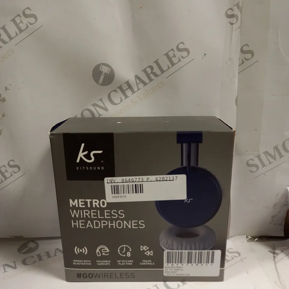 6X BOXED KITSOUND BLUE METRO WIRELESS HEADPHONES 