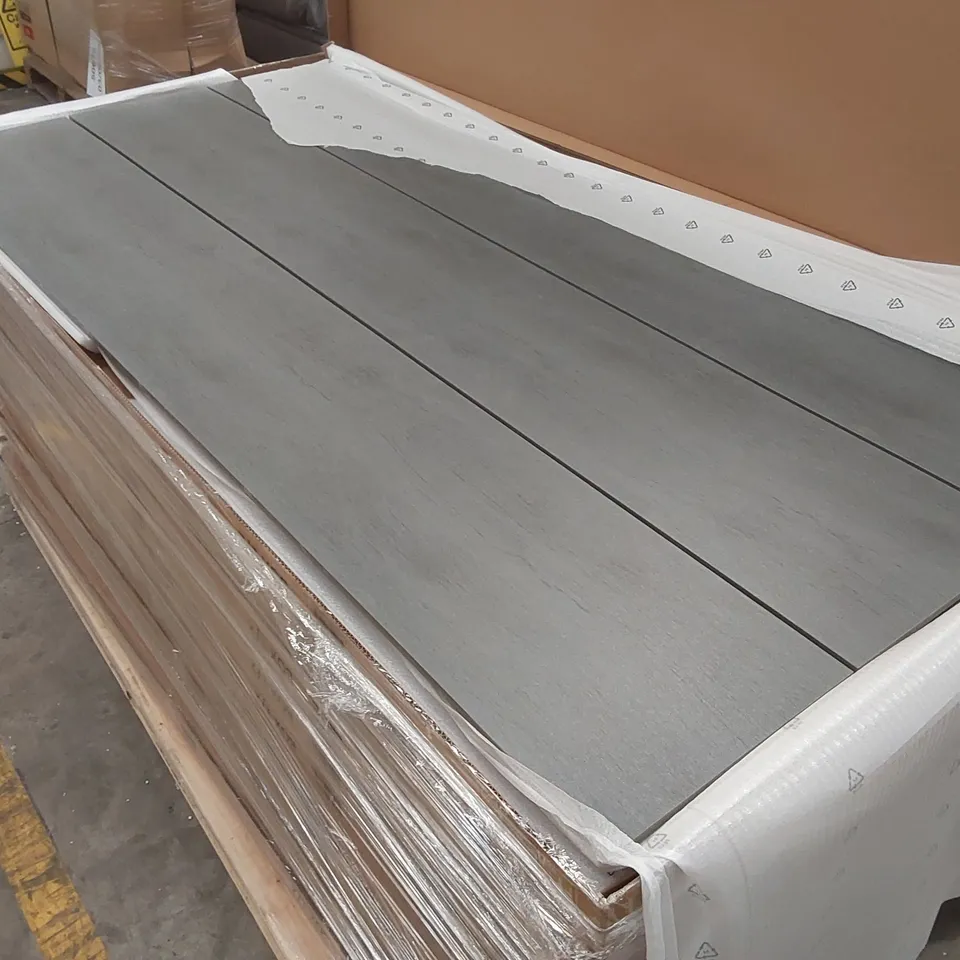 PALLET CONTAINING APPROXIMATELY 11x BOXED TABLE TOPS - NO BASES INCLUDED ONLY TABLE TOPS