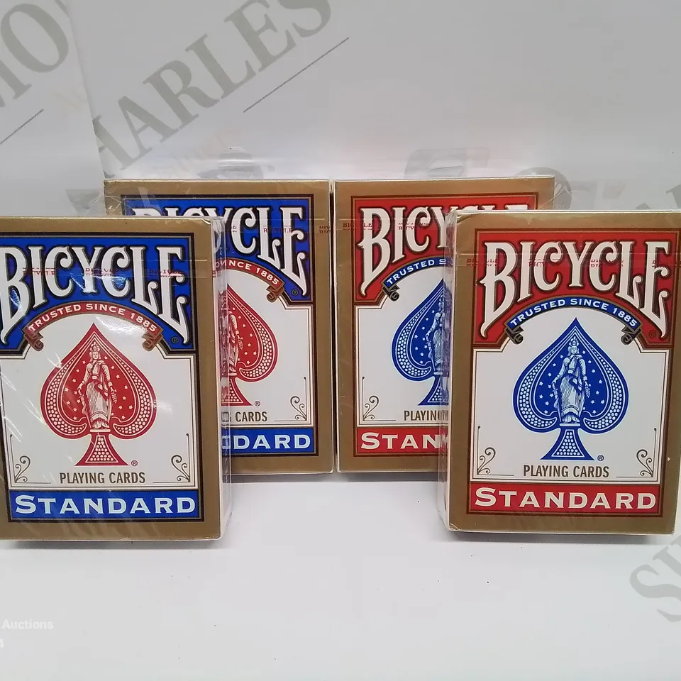 LOT OF 4 SEALED PACKS OF BICYCLE PLAYING CARDS - 2 RED 2 BLUE