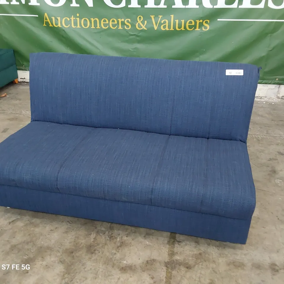 DESIGNER FOLD OUT SOFABED BLUE FABRIC 