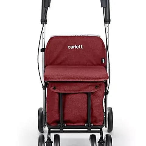 CARLETT COMFORT MOVE SHOPPING TROLLY WITH SEAT & ACCESSORIES RUBY