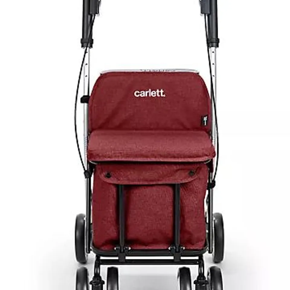 CARLETT COMFORT MOVE SHOPPING TROLLY WITH SEAT & ACCESSORIES RUBY