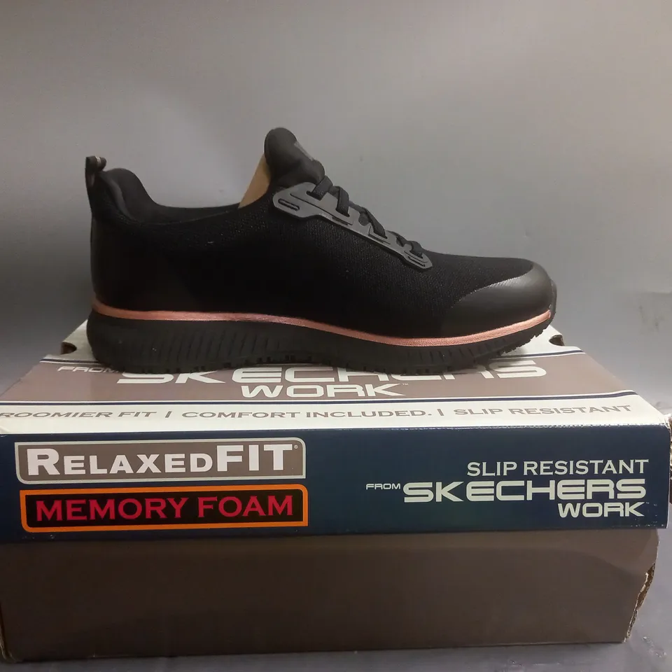 SKECHERS WORK SLIP RESISTANT TRAINERS BLACK SIZE 6