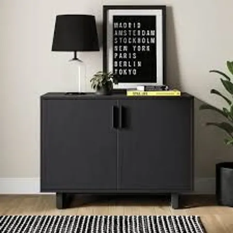 BOXED FREDDIE SMALL SIDEBOARD - BLACK (1 BOX)