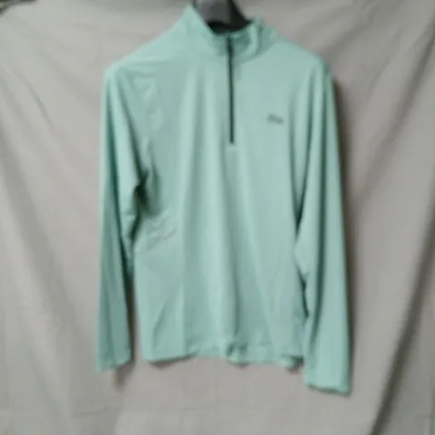 PIE MINT GREEN ZIP-NECK TOP, SIZE M