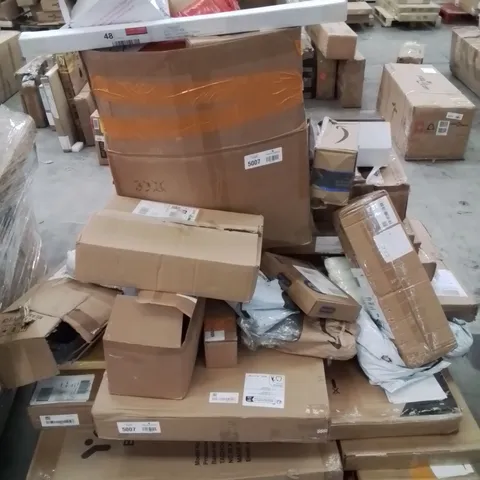 PALLET CONTAINING VARIOUS ASSORTED BOXED HOUSEHOLD RETURNS/ELECTRICAL/GARDEN ITEMS TO INCLUDE: NAIL DRYING MACHINE, PAINT SPRAY GUN, ELECTRIC CAR WASHING MACHINE PORTABLE FANS ETC.