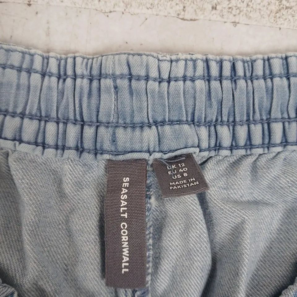 SEA SALT CORNWALL DENIM ELASTIC-WAIST TROUSERS – UK 12 (EU 40, US 8)