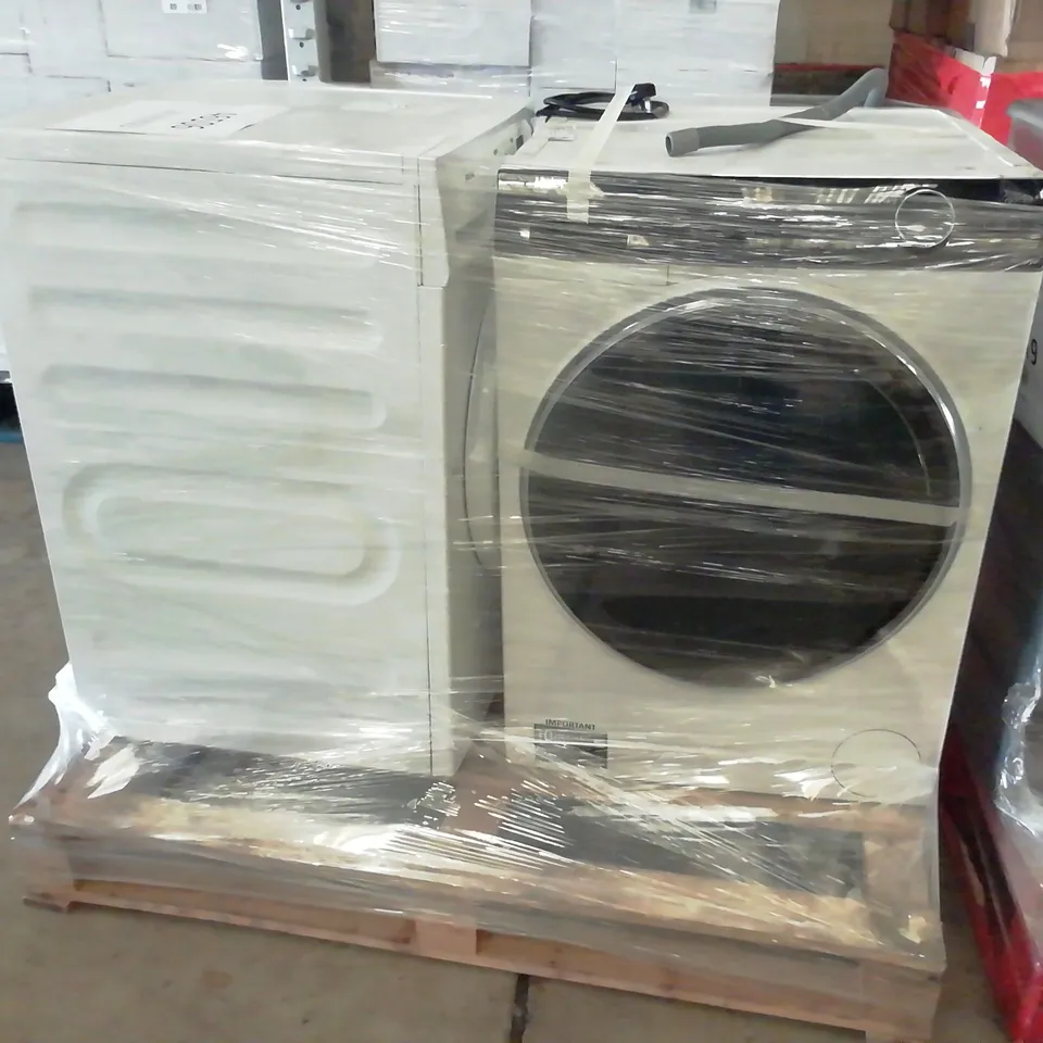 MIDEA MDG09EH80 FREESTANDING HEAT PUMP DRYER AND HAIER HWD120-B14979 FREESTANDING WASHER DRYER DIR