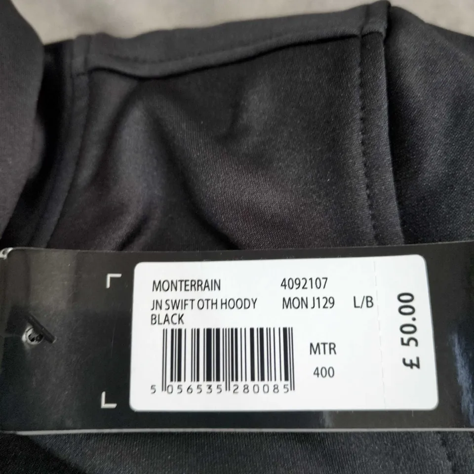 MONTERRAIN MOUNTAIN EXPLORATION HOODIE – BLACK, SIZE L BOYS 