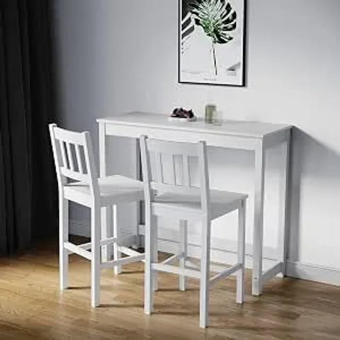 BOXED ELEGANT 3-PIECE DINING TABLE SET MADE OF SOLID PINE WOOD